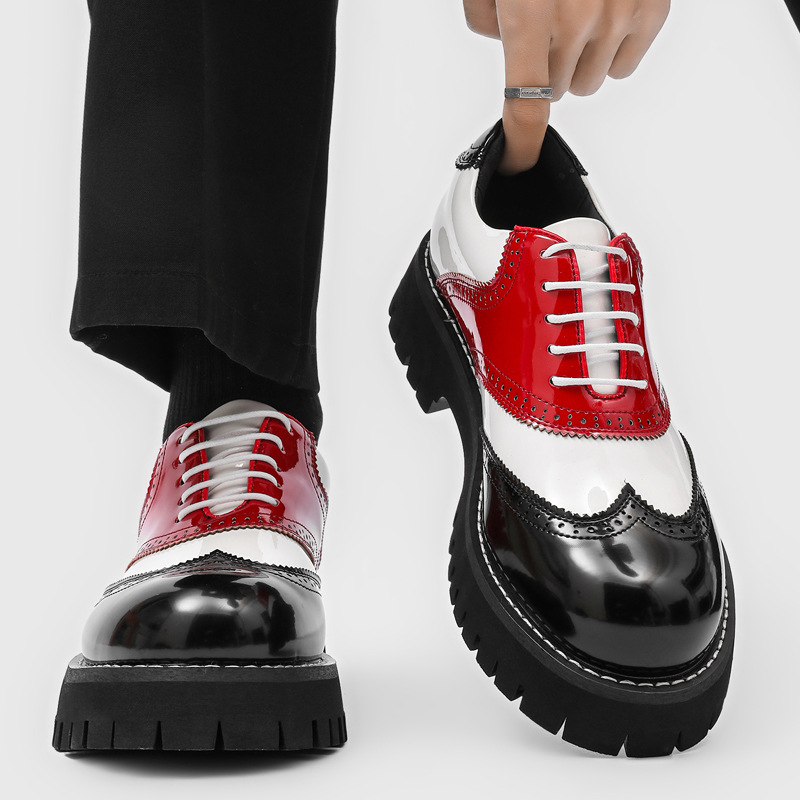 Oxford Brogue Leather - men's fashion hip hop rock platform