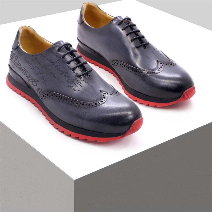 Oxford Brogue Leather - Luxury Designer Men's Oxford Sneakers Cow