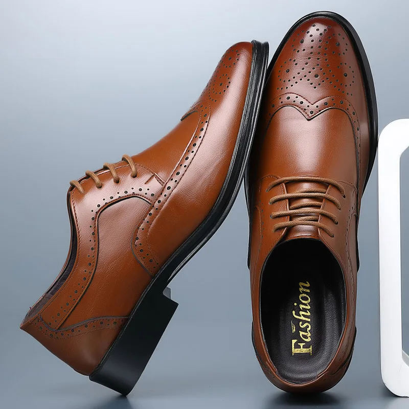 Oxford Brogue Leather - Oxford Shoes Genuine Calfskin Leather Brogue