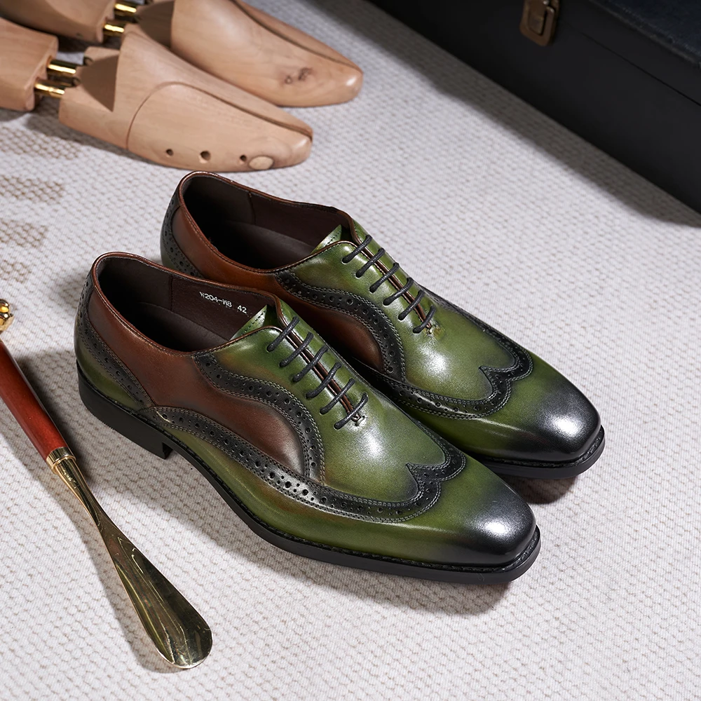Oxford Brogue Leather - Luxury Italian Men's Oxfords Genuine Leather