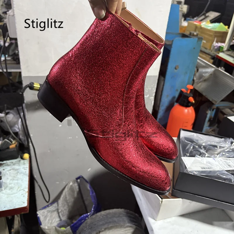 Red Genuine Leather Chelsea Bo - Men Shoes Size 11 review and price