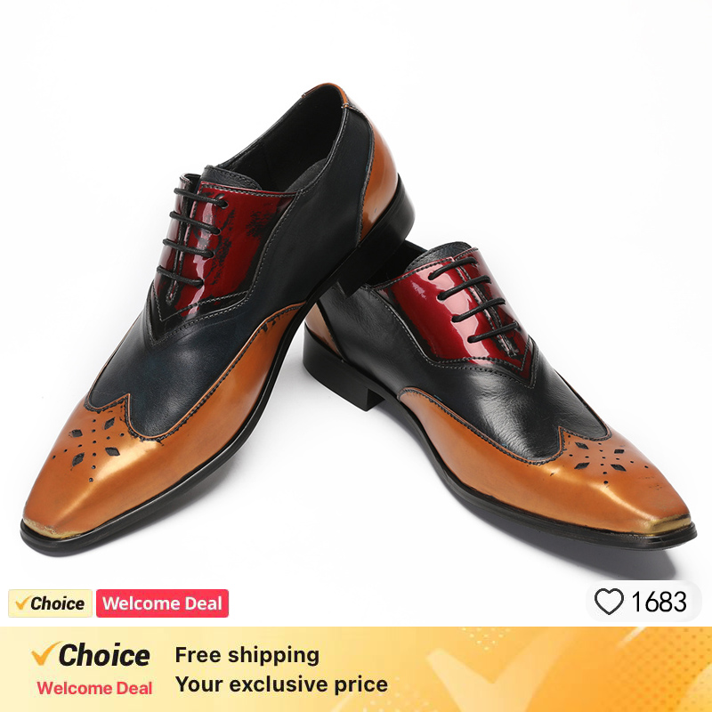 LUXURY MEN'S OXFORD SHOES BLAC - Oxford Brogue Leather review and price
