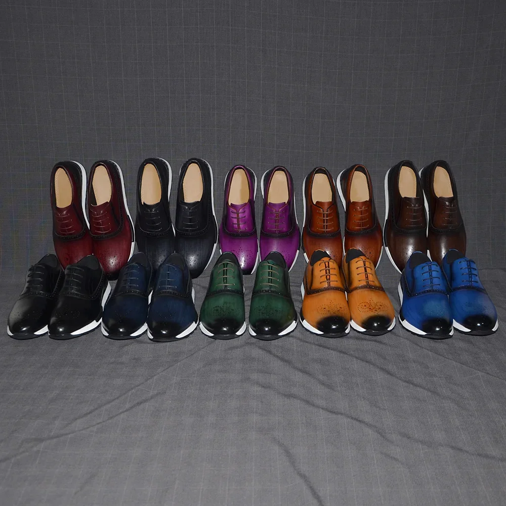 10 Colors Handmade Genuine Lea - Oxford Brogue Leather review and price