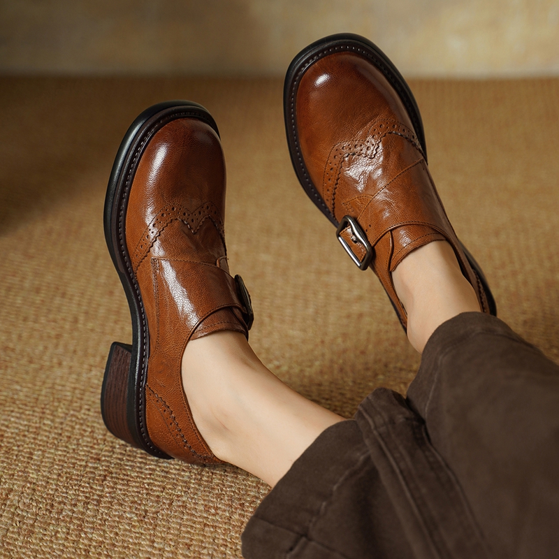 2027 New Buckle Brogue Shoes f - Oxford Brogue Leather review and price