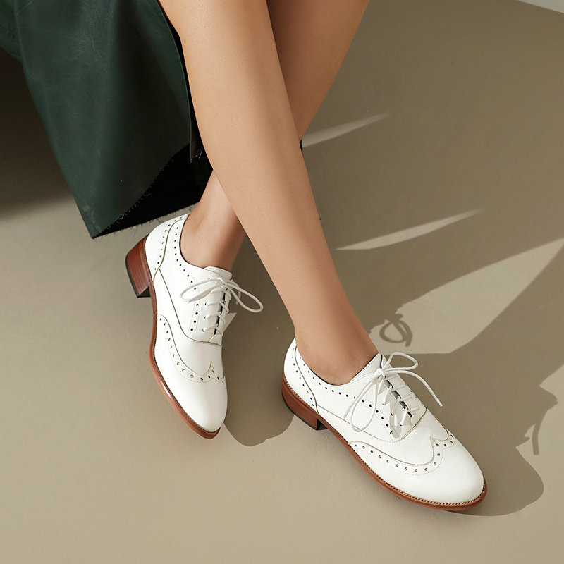 Brogue Oxford Shoes Women Lace - Oxford Brogue Leather review and price