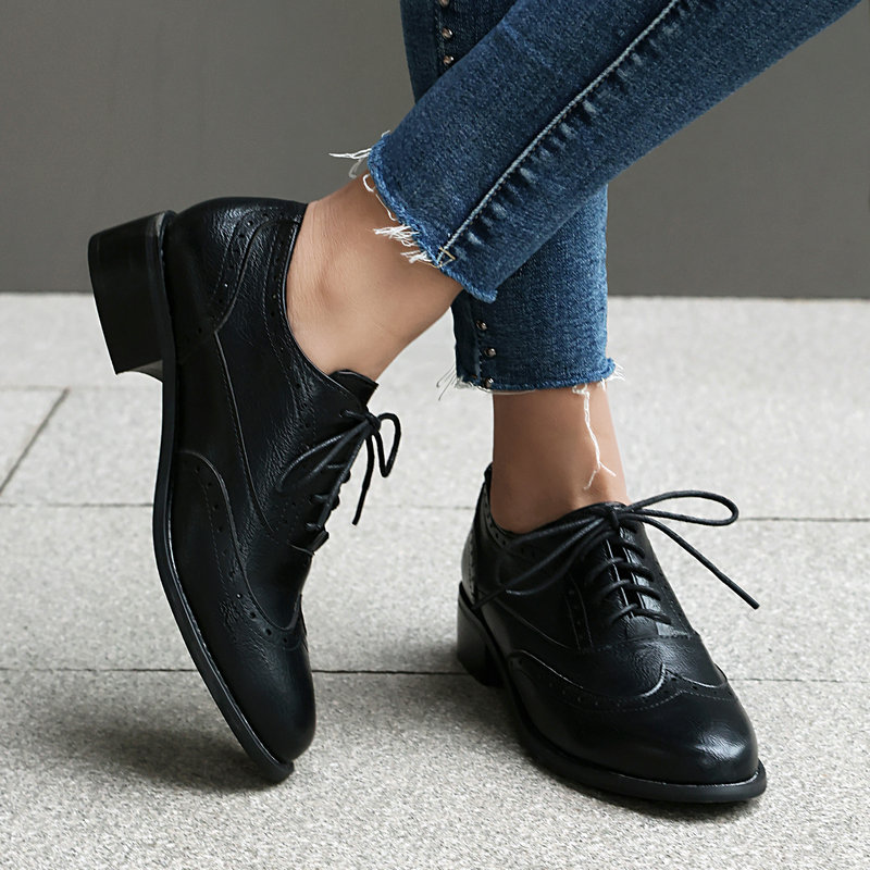 Brogue Oxford Shoes Women Lace - Oxford Brogue Leather review and price