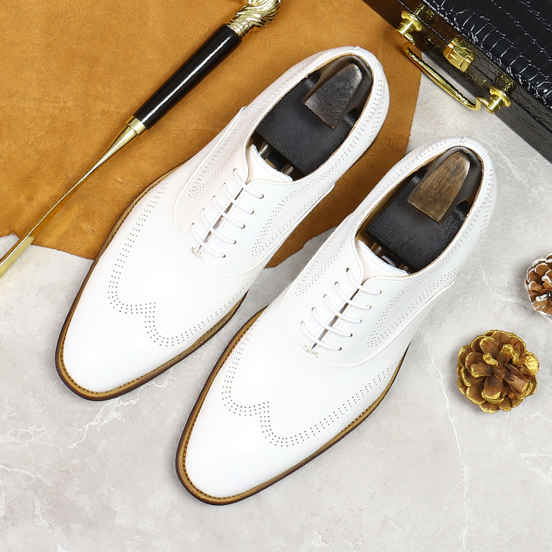 White Concise Wear-Resistant G - Oxford Brogue Leather review and price