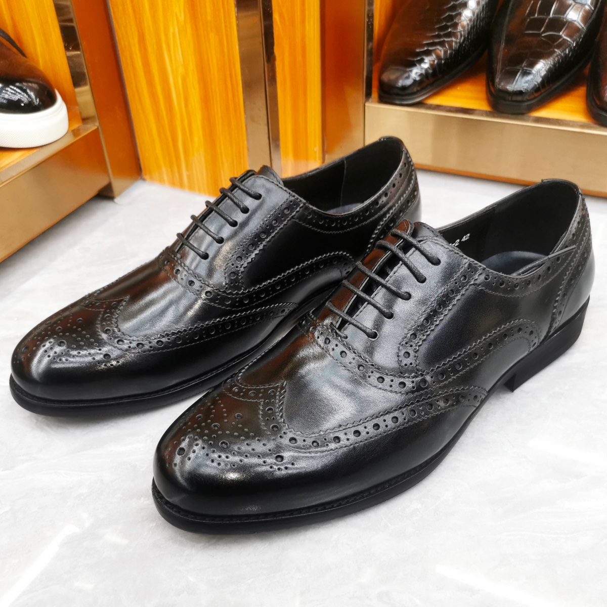 Luxury Men's Dress Shoes Genui - Oxford Brogue Leather review and price